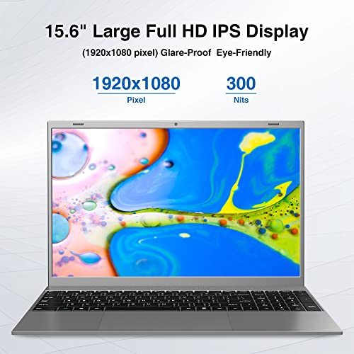 BiTECOOL Windows 11 Laptop, 15.6 inches Full HD IPS Display, Intel Celeron J4125 Quad Core, 8GB RAM and 256GB SSD Laptop Computer, 2.4/5G WiFi, BT4.2, Full Size Keyboard and Ultra Slim