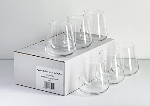 Gabriel-Glas - Set of 6 - New Stemless Austrian Crystal Wine Glass - DrinkArt Edition