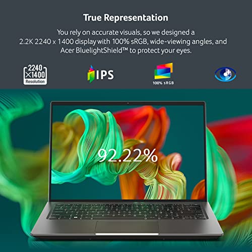 Acer Swift X SFX14-51G-71Y1 Creator Laptop | 14" 2240 x 1400 100% sRGB | 12th Gen Intel i7-1260P | NVIDIA RTX 3050 Laptop GPU | 16GB LPDDR5 | 512GB NVMe SSD | Wi-Fi 6E | Backlit Keyboard | Windows 11