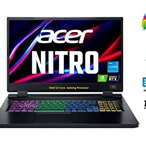 Acer Newest Nitro 5 Flagship Gaming Laptop: 17.3" FHD 144Hz IPS Display, Intel Gaming H 12-Core i5-12500H, 32GB RAM, 1TB SSD, 4GB RTX 3050, WiFi-6, Backlit-KYB, DTSX Audio, CoolTech, Win11, TF