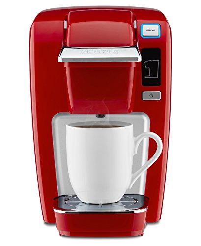 Keurig K15 Coffee Maker, Single Serve K-Cup Pod Coffee Brewer, 6 to 10 Oz. Brew Sizes, Chili Red