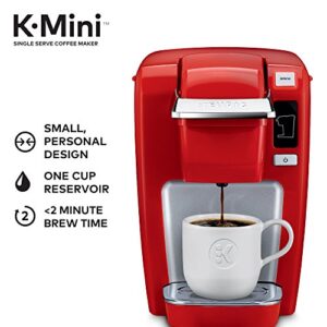 Keurig K15 Coffee Maker, Single Serve K-Cup Pod Coffee Brewer, 6 to 10 Oz. Brew Sizes, Chili Red