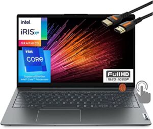 lenovo ideapad 5i laptop, 15.6″ fhd(1920 x 1080) touch, intel 12th gen i5-1235u, 10 cores, 16gb ram, 1tb pcie ssd, fingerprint reader, wi-fi 6 ax, webcam, type-c, w/hdmi cable (i5-1235u)