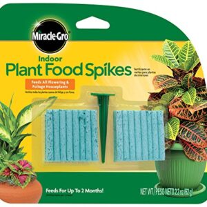 Miracle-Gro Indoor Plant Food Spikes, Includes 48 Spikes - Continuous Feeding for All Flowering and Foliage Houseplants - NPK 6-12-6, 1 Pack of 48 Spikes & Water Soluble All Purpose Plant Food, 8 Oz.