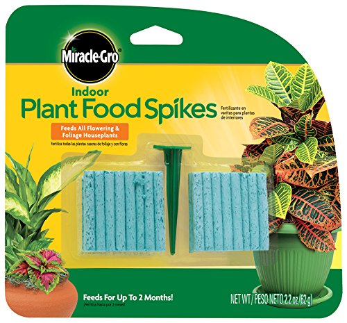 Miracle-Gro Indoor Plant Food Spikes, Includes 48 Spikes - Continuous Feeding for All Flowering and Foliage Houseplants - NPK 6-12-6, 1 Pack of 48 Spikes & Water Soluble All Purpose Plant Food, 8 Oz.