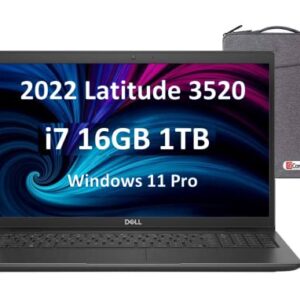 Dell Latitude 3520 3000 15.6" FHD (Intel 4-Core i7-1165G7, 16GB DDR4 RAM, 1TB PCIe SSD), 1080p IPS Full HD Business Laptop, Type-C, Wi-Fi 6, Webcam, HDMI, Bag, Windows 11 Pro