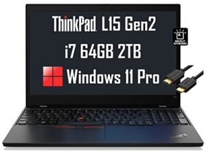 lenovo thinkpad l15 gen 2 15.6″ fhd (intel 4-core i7-1165g7, 64gb ram, 2tb pcie ssd) ips business laptop, anti-glare, backlit keyboard, wi-fi 6e, thunderbolt 4, webcam, free hdmi cable, win 11 pro