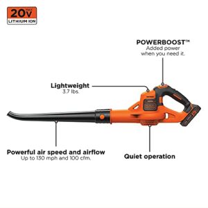 BLACK+DECKER 20V MAX* Cordless Sweeper with Power Boost (LSW321)