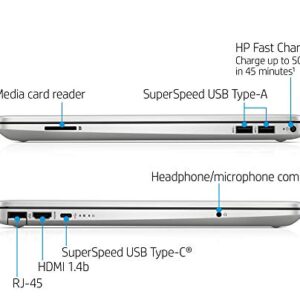 2021 HP 15.6" HD Laptop Computer PC, Intel Core i3-10110U (Beats i5-7200U), 4GB RAM, 128GB SSD, USB-C, WiFi, RJ45, HDMI, HD Webcam, Bluetooth, Windows 10 S, Silver, Fairywren Card