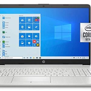 2021 HP 15.6" HD Laptop Computer PC, Intel Core i3-10110U (Beats i5-7200U), 4GB RAM, 128GB SSD, USB-C, WiFi, RJ45, HDMI, HD Webcam, Bluetooth, Windows 10 S, Silver, Fairywren Card