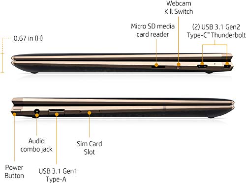 HP Spectre x360-13.3" 4K OLED Touch - 10th gen i7-10510U - 16GB - 1TB SSD - Dark Ash