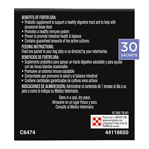 Purina Pro Plan Veterinary Supplements FortiFlora Dog Probiotic Supplement, Canine Nutritional Supplement - (6) 30 ct. Boxes