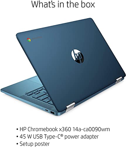 HP 14 Laptop, 14-inch X360 Chromebook Convertible 2-in-1 Touch Screen HD Laptop, Intel Celeron N4020 Processor, 4GB DDR4, 64GB eMMC, 802.11ac, Bluetooth, HDMI, Chrome OS, W/ Valinor Accessories