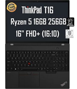 thinkpad t16 16″ wuxga (amd ryzen 5 pro 6650u, 16gb ddr5 ram, 256gb ssd, 6-core (beat i5-1235u)) business laptop, fingerprint, backlit, fhd webcam, wi-fi 6e, 3-yr warranty, win 10 / win 11 pro