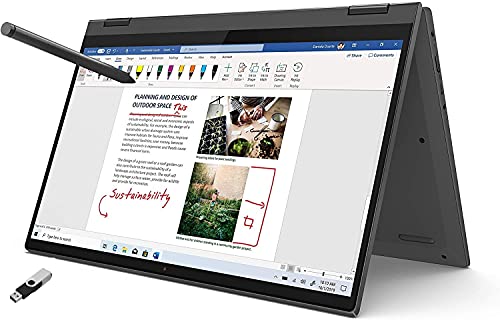 2022 LENOVO IdeaPad Flex 5 14" Touchscreen 2-in-1 Laptop AMD Ryzen 5 5500U 6 Cores 16GB DDR4 512GB NVMe SSD Radeon Graphics HDMI USB-C Fingerprint WiFi-6 Windows 10 Pro w/ Stylus Pen and 32GB USB