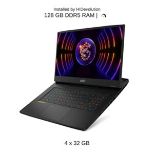 HIDevolution [2023] MSI Titan GT77HX 13VH 17.3" UHD 144Hz, 2.2 GHz i9-13980HX, RTX 4080, 128 GB DDR5 RAM, 16 TB PCIe SSD, Windows 11 Pro