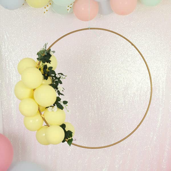 TABLECLOTHSFACTORY 32" Heavy Duty Gold Metal Floral Hoop Wreath Hanging Rings