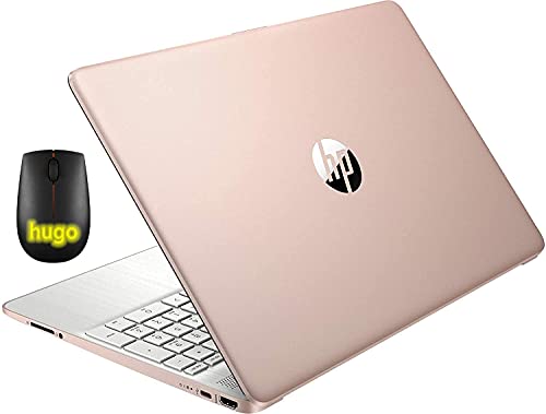 HP 2021 15.6inch HD Laptop, AMD Athlon Silver 3050U Up to 3.2Ghz , 4GB DDR4 RAM, 128GB SSD, HDMI, WiFi, Bluetooth, Webcam, with Hugo M, Rose, Windows10 S (Renewed)