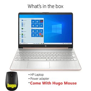 HP 2021 15.6inch HD Laptop, AMD Athlon Silver 3050U Up to 3.2Ghz , 4GB DDR4 RAM, 128GB SSD, HDMI, WiFi, Bluetooth, Webcam, with Hugo M, Rose, Windows10 S (Renewed)