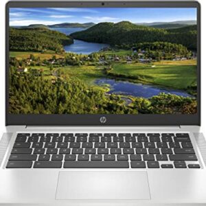 HP 2022 Newest Chromebook Laptop, 14" HD Screen, AMD 3015Ce Processor, 4GB RAM, 32GB eMMC Flash Memory, Webcam, WiFi, Bluetooth, Fast Charge, Chrome OS, Mineral Silver