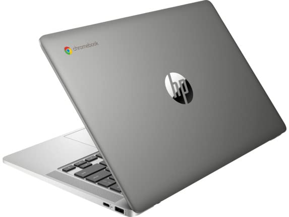 HP 2022 Newest Chromebook Laptop, 14" HD Screen, AMD 3015Ce Processor, 4GB RAM, 32GB eMMC Flash Memory, Webcam, WiFi, Bluetooth, Fast Charge, Chrome OS, Mineral Silver