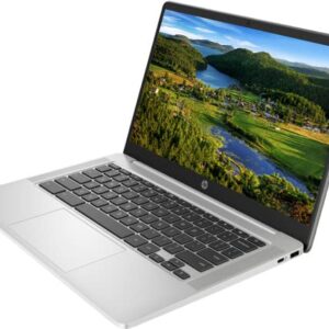 HP 2022 Newest Chromebook Laptop, 14" HD Screen, AMD 3015Ce Processor, 4GB RAM, 32GB eMMC Flash Memory, Webcam, WiFi, Bluetooth, Fast Charge, Chrome OS, Mineral Silver