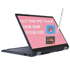 Lenovo Yoga 6 13 2-in-1 Business Laptop 13.3" FHD IPS 72% NTSC Touchscreen AMD Octa-Core Ryzen 7 5700U (Beats i7-10510U) 16GB RAM 512GB SSD Backlit KB Fingerprint Dolby USB-C Win 10 Blue + Pen