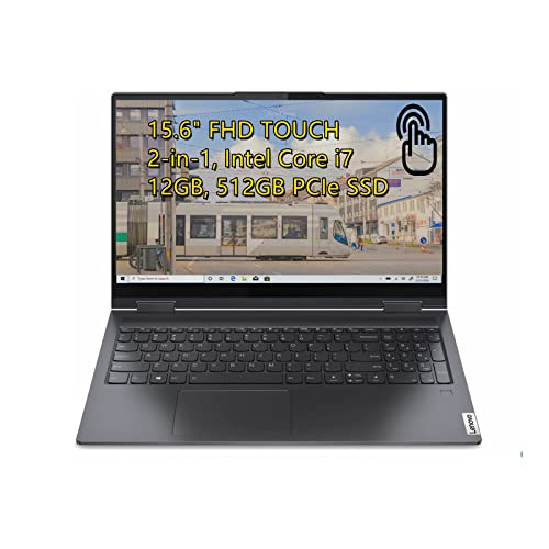 Lenovo Yoga 7i 15.6" FHD(1920x1080) IPS 2-in-1 Touch Laptop, Fingerprint Reader, Intel Core i7-1165G7 Processor up to 2.8GHz, 4 Cores, 12GB RAM, 512GB PCIe SSD, Bluetooth, Win 11, Gray, EAT Cloth