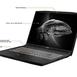 Latest MSI M16 Creator Laptop | 16" QHD+ 2560x1600 Display | Intel 14-Core i7-12700H | 32GB DDR4 1TB NVMe SSD | NVIDIA RTX 3060 6GB | WiFi 6 | HDMI | Backlit KB | Wevcam Hi-Res Audio | Win11 Pro