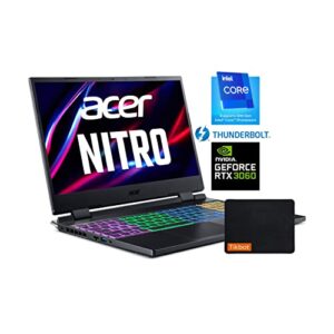 acer nitro 5 – 15.6″ 144 hz ips – intel core i5 12th gen 12500h (12-core, 2.50ghz) – nvidia geforce rtx 3060 – thunderbolt 4 – windows 11 – gaming laptop – w/mouse pad (32gb ram | 1tb pcie ssd)