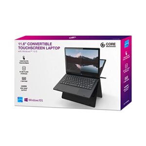 Core Innovations CLT1164 11.6" Touchscreen Convertible 2 in 1 Notebook - HD - 1366 x 768 - Intel Celeron N3350-64 GB Flash Memory, 0.70"x10.9"x7.5"