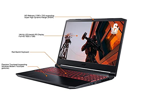 Acer Newest Nitro 5 Premium Gaming Laptop: 15.6" FHD 144Hz IPS Display, Intel Gaming H Core i5-10300H, 16GB RAM, 512GB SSD+1TB HDD, GeForce RTX 3050, WiFi-6, Backlit-KYB, DTSX, Cool Tech, Win10H, TF