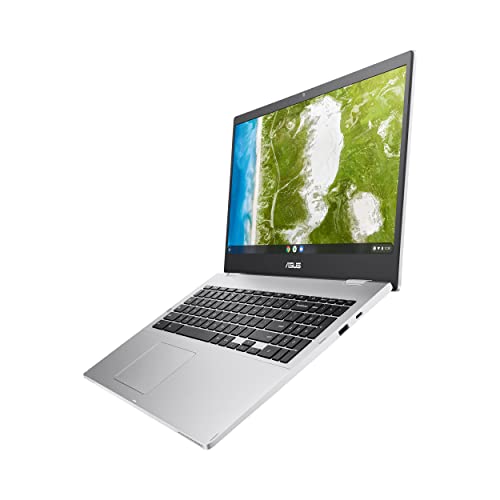 ASUS Chromebook CX1, 15.6" Full HD NanoEdge Display, Intel Celeron N4500 Processor, 64GB eMMC Storage, 4GB RAM, Chrome OS, Transparent Silver, CX1500CKA-DH44F