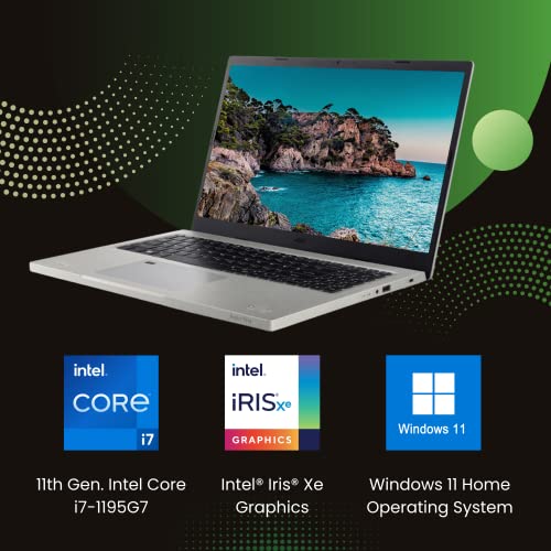 Acer Aspire Vero Business Slim Laptop, 15.6" FHD IPS Display, 11 Gen Intel Core i7-1195G7, Intel Iris Xe Graphics, 16GB DDR4 | 512GB NVMe SSD, Fingerprint Reader, Backlit Keyboard, Windows 11 Home