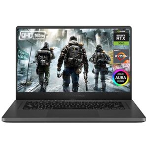 ASUS ROG Zephyrus G15 Gaming Laptop, 15.6" 165Hz QHD Screen, AMD Ryzen 9 5900HS, NVIDIA GeForce RTX 3060, 16GB RAM, 1TB PCIe SSD, RGB Backlit Keyboard, Fingerprint Reader, HDIM, Windows 11 Home