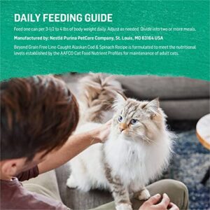 Purina Beyond Grain Free, Natural Pate Wet Cat Food, Grain Free Ocean Whitefish & Spinach Recipe - (12) 3 oz. Cans