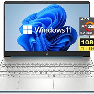 Newest HP 15.6inch FHD Laptop, 6-core AMD Ryzen 5 5500U Processor, 32GB RAM, 1TB SSD, Bluetooth, HDMI, Webcam, Windows 11 Home, Spruce Blue (HP 15 Laptop)