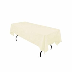 runner linens factory rectangular polyester tablecloth 60×120 inches (ivory)