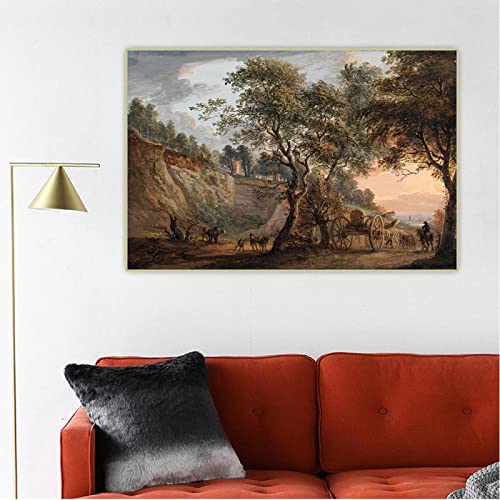 Wall Decor Paul Sandby Oil Paintings "View At Charlton Kent" Reproduction Print On Canvas Wall Art Picture For Home Decoration 40X60Cm X1 No Frame