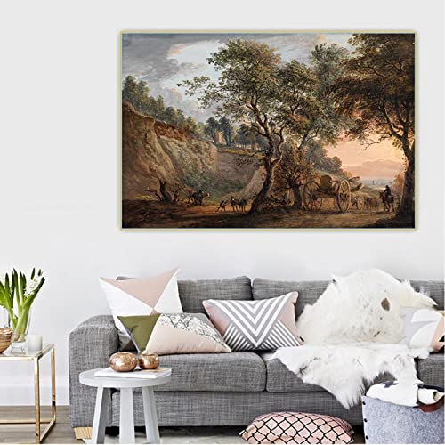 Wall Decor Paul Sandby Oil Paintings "View At Charlton Kent" Reproduction Print On Canvas Wall Art Picture For Home Decoration 40X60Cm X1 No Frame