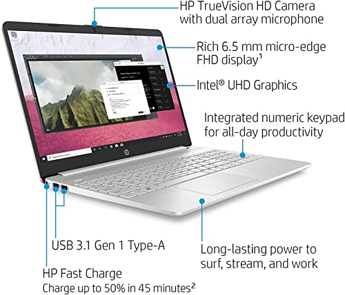 HP 2021 Latest Pavilion 15.6 FHD Touchscreen Laptop Computer, 10th Gen Intel Quard-Core i7-1065G7, 802.11AC, Webcam, Bluetooth, Windows 10, Silver, CUE Accessories (16GB DDR4, 1TB SSD)