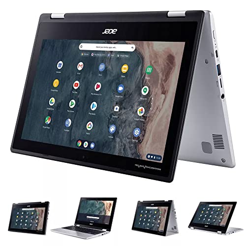 Acer 2022 Newest X360 Chromebook Spin 2-in-1 Convertible Laptop Student Business, Dual-Core Intel Celeron N4000 Processor, 11.6" HD Touch IPS, 4GB RAM, 64GB eMMC,Wi-Fi 5, Chrome OS+MarxsolCables