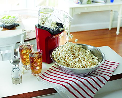 Hamilton Beach Electric Hot Air Popcorn Popper, Healthy Snack, Makes up to 18 Cups, Red (73400)