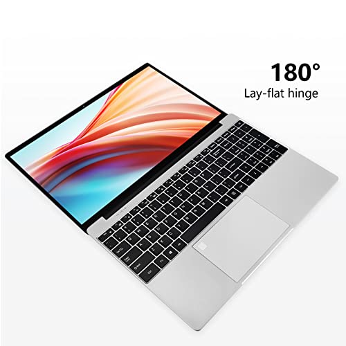 VGKE B15 Windows 10 Laptop, 15.6 inches Full HD 1920*1080 IPS 100% sRGB Display, Intel J4125 Quad-Core, 12GB LPDDR4, 256GB SSD, Expandable 1TB, 4K, WiFi, BT4.0 (Silver)