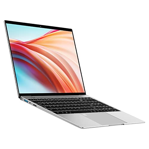 VGKE B15 Windows 10 Laptop, 15.6 inches Full HD 1920*1080 IPS 100% sRGB Display, Intel J4125 Quad-Core, 12GB LPDDR4, 256GB SSD, Expandable 1TB, 4K, WiFi, BT4.0 (Silver)