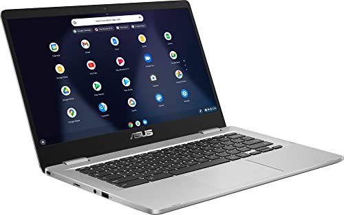 2022 Premium ASUS Thin Light Chromebook Laptop, 14" FHD Nano-Edge Display, Intel Celeron N3350 (Upto 2.4GHz), 4GB RAM, 32GB eMMC,Webcam, WiFi, Bluetooth, Long Hour Battery, Chrome OS +HubxcelAccessory