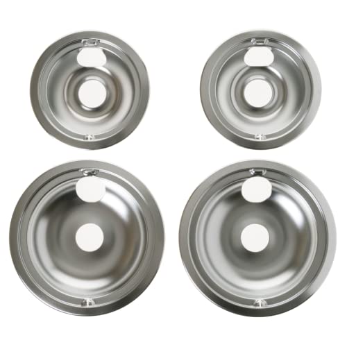 GE GE68C Genuine OEM 6" and 8" Drip Pan Kit (Chrome) for GE Electric Range or Stoves