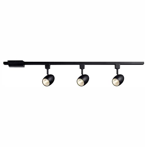 39.37 in. 3-Light Black Integrated LED Linear Round Back Track Lighting Kit