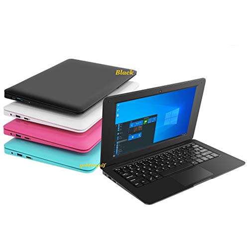 Goldengulf Windows 10 Computer Laptop Mini 10.1 Inch 32GB Ultra Thin and Light Netbook Intel Quad Core CPU PC HDMI WiFi USB Netflix YouTube (Black)