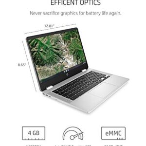 HP Chromebook x360 14a Laptop - Dual Core Intel Celeron N4020 - 4 GB RAM - 32 GB eMMC Storage - 14-inch HD Touchscreen - Google Chrome OS - Lightweight and Long Battery Life (14a-ca0010nr, 2020)